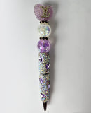 Soft Designer Energy | Lavender LV Heart, Crackle Globe & AB Barrel Pen