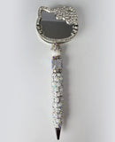 She Reflects in Silver | Hello Kitty Mirror, White Pearl & AB Crystal Pen