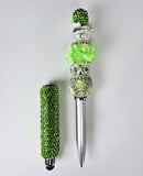 The Abundance Rose | Green Crystal, Flower Charm & Silver Pavé Luxe Stylus Pen