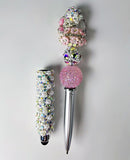 The Garden Goddess | Pink Butterfly, Crystal Bloom & Pearl Stylus Pen