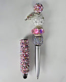 The Soft Life | Pink Pearl, Iridescent AB & White Crystal Luxe Stylus Pen