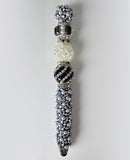 The Editorial | Grey Pearl, Black Stripe & White AB Crystal Stylus Pen