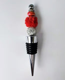 Passion Preserved | Red, Fur & Crystal Luxe Wine Stopper for the Unapologetic One