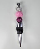 Blush & Bold | Pave Crystal, Pink Fur & Glitter Luxe Wine Stopper