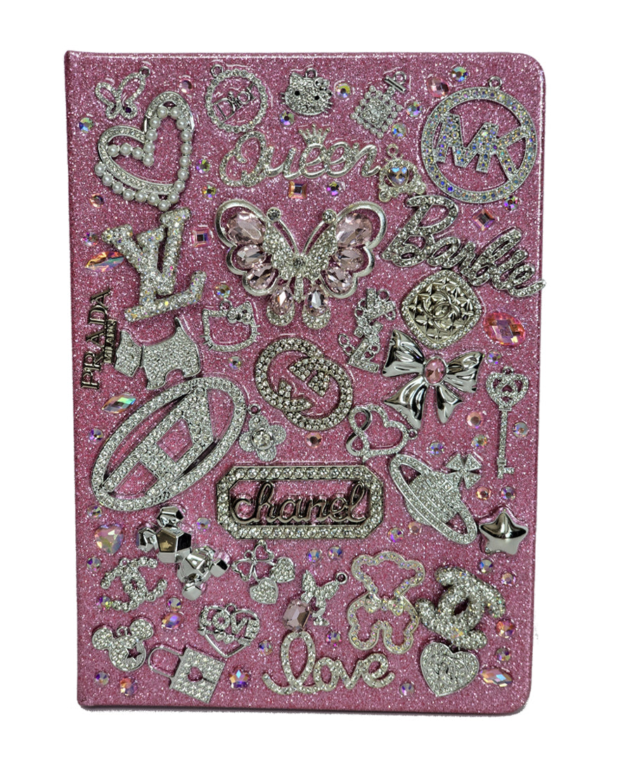 She's That Girl | Pink Glitter, Silver Crystal & Designer Charm Journal