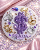 Crowned & Paid | Purple Dollar, Prada & Crystal Compact Mirror