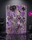 Lavender Noir | Purple Glitter & Crystal Designer iPad Case